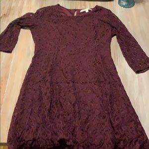Burgundy Lace Dress